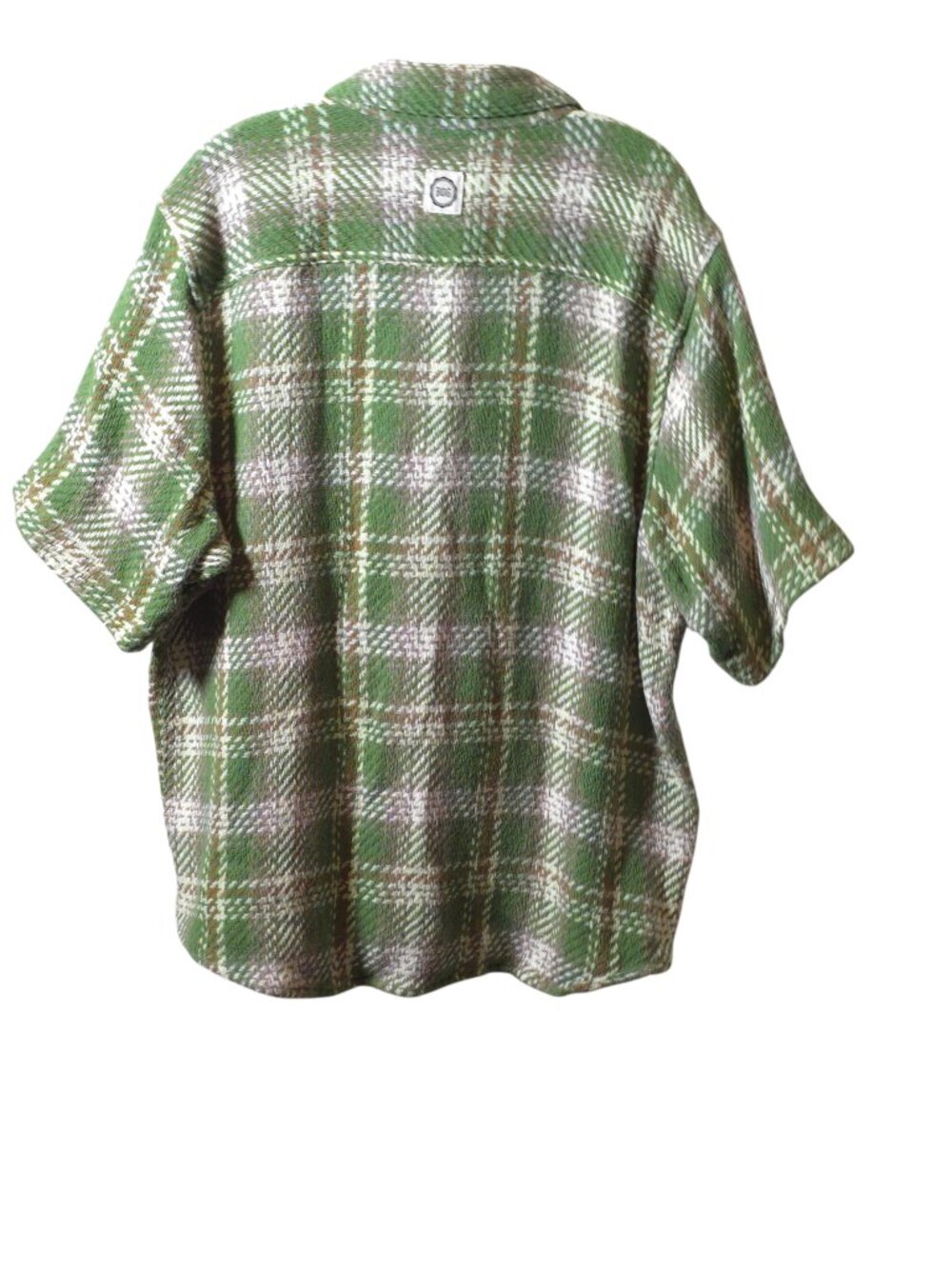 BDG Urban Outfitters Green Plaid Oversized Button Up Shirt Large Cotton Shacket - Picture 7 of 14